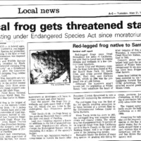 20170608-Local frog gets threatened status0001.PDF